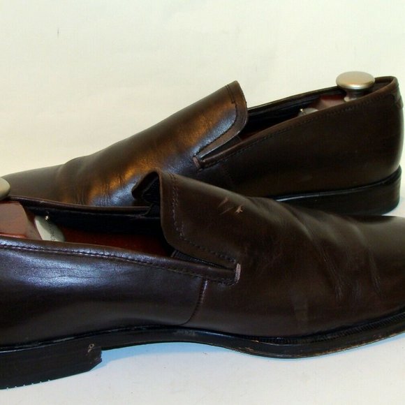 HUGO BOSS Mens Brown Leather Loafers Shoes SIZE 10 main image 4